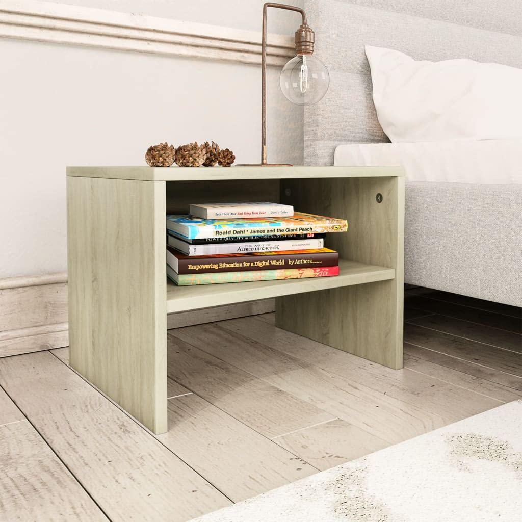 vidaXL Bedside Cabinet Home Indoor Storage Telephone Stand Organizer Nightstand Bed Drawer Couch End Table Furniture Sonoma Oak Engineered Wood